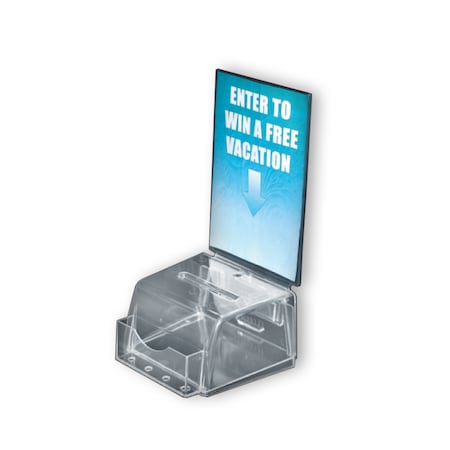 Azar Displays Clear Small Molded Lottery Box W/ Pocket 206006